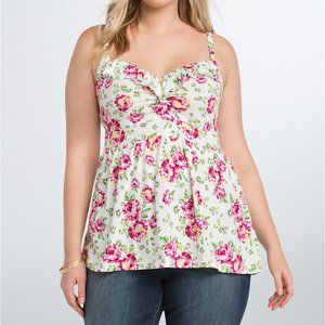 Torrid Ruffle Bust Floral Babydoll Tank